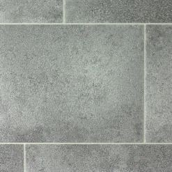 Décoweb Sol Vinyle Style - Imitation Carrelage gris - Rouleau de 3m x 4m- Lino Sol Vinyle Pvc