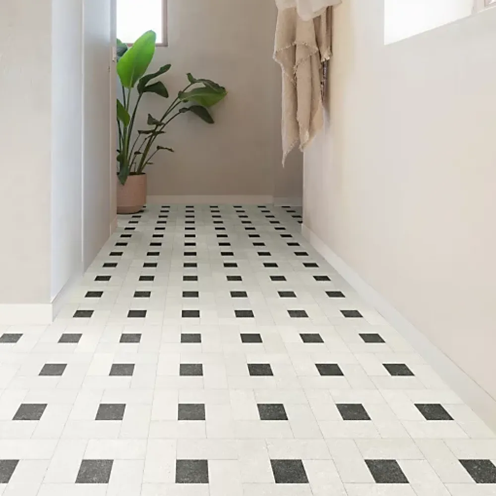 Décoweb Lino Sol Vinyle Pvc<Sol vinyle Textile - Aspect dalles en pierre & cabochons - Rouleau de 2m x 2m