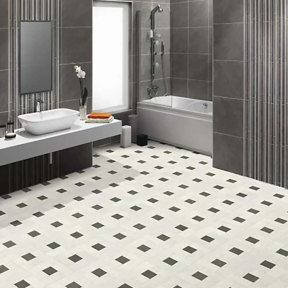 Décoweb Lino Sol Vinyle Pvc<Sol vinyle Textile - Aspect dalles en pierre & cabochons - Rouleau de 2m x 2m
