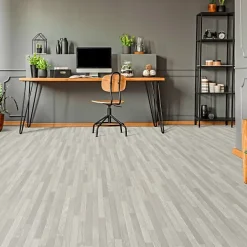 Décoweb Lino Sol Vinyle Pvc<Sol vinyle Textile - effet parquet lames étroites grises - Rouleau de 4m x 6m