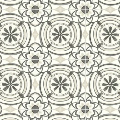 Décoweb Sol Vinyle Textile carreaux de ciment Andalousie noir - Rouleau de 3m x 4m- Lino Sol Vinyle Pvc