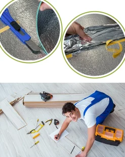 Ikhemalarka Sous-Couche Parquet Et Stratifié|Sous-Couche Sol Pvc<Sous-couche sol XPS 5 mm avec film PET 7m2 isolation phonique thermique et anti-choc pour parquet et moquette
