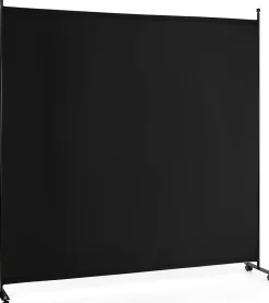 Giantex Séparateur de Pièce 184 x 184 cm, Paravent de Confidentialité sur roulettes, Paravent Autoportant pour Salon, Chambre, Noir- Cloison Amovible