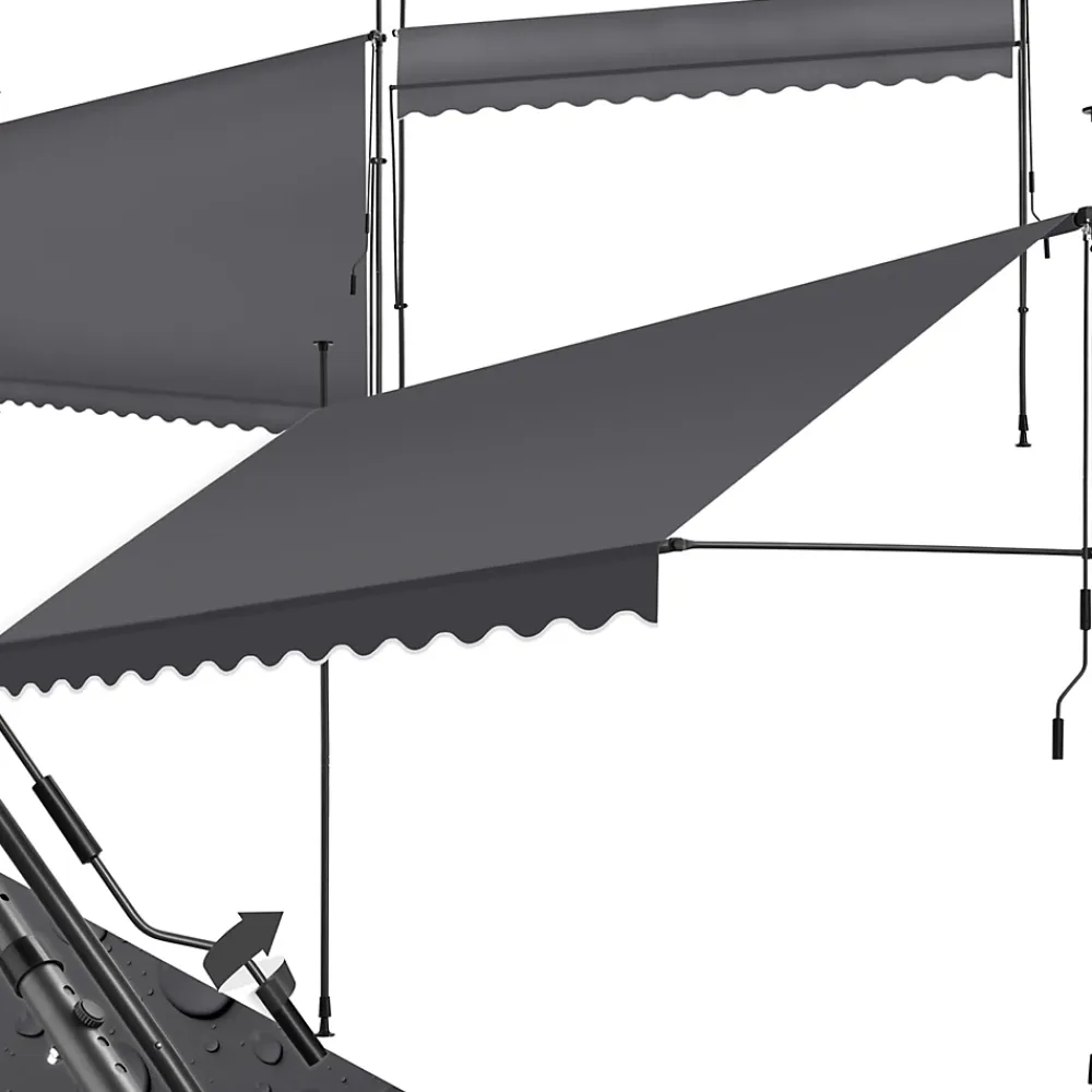 Tectake Auvent Et Marquise<Store à pince sans perçage en polyester 350 x 180 cm gris