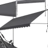 Tectake Store à pince sans perçage avec Manivelle Réglable en hauteur 211 - 304 cm noir/gris- Auvent Et Marquise