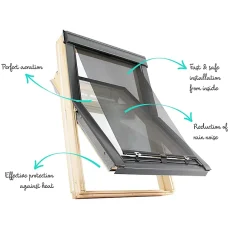 Avosdim Store Extérieur compatible fenêtre de toit VELUX pour dimension 9, C01, C02, 6, C04, CK02, CK04- Store De Fenêtre De Toit