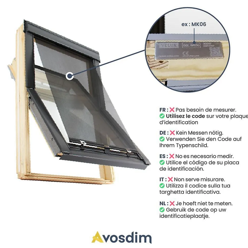 Avosdim Store De Fenêtre De Toit<Store Extérieur compatible fenêtre de toit VELUX pour dimension 4, 606, S06, 10, 608, S08, SK06, SK08