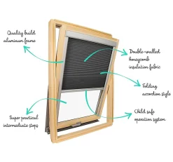 Avosdim Store De Fenêtre De Toit<Store isolant compatible fenêtre de toit VELUX pour dimension MK04 - Gris