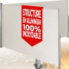 Tectake Store latéral double 160 x 600 cm en Aluminium beige- Auvent Et Marquise