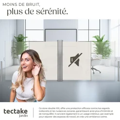 Tectake Store latéral double 160 x 600 cm en Aluminium beige- Auvent Et Marquise