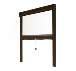 Avosdim Store Moustiquaire Recoupable LUXE - L150 x H160cm - Marron RAL 8014- Moustiquaire Pour Fenêtre
