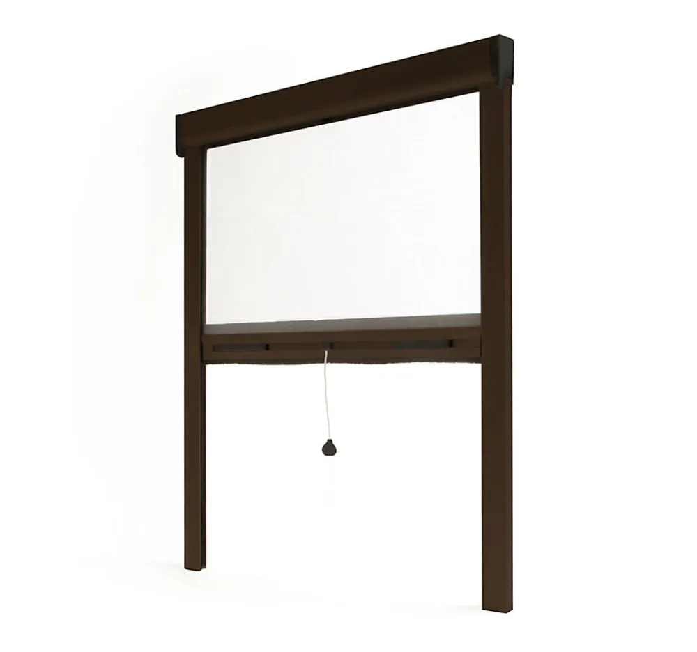 Avosdim Store Moustiquaire Recoupable LUXE - L100 x H160cm - Marron RAL 8014- Moustiquaire Pour Fenêtre