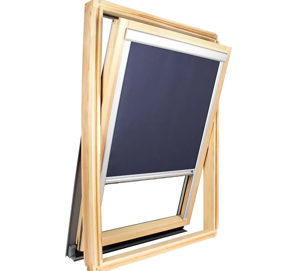 Avosdim Store occultant pour fenêtre de toit ROTO - Bleu - avec un vitrage de H 63,5 x 40 cm- Store De Fenêtre De Toit