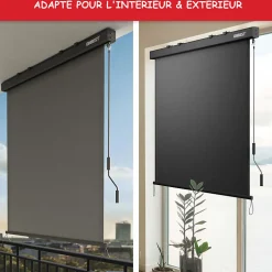 Bb Loisir Store Vertical 160x250cm extensible avec manivelle intérieur et extérieur balcon et terre- Auvent Et Marquise