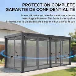 Sunjoy Moustiquaire Pour Tonnelle Et Pergola<Filet pour Pergola Multi MATTERHORN 306cm x 406 cm