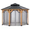 Sunjoy Moustiquaire Pour Tonnelle Et Pergola<Filet pour tonnelle en bois de cèdre 395cm x 395cm
