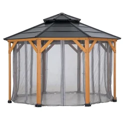 Sunjoy Moustiquaire Pour Tonnelle Et Pergola<Filet pour tonnelle en bois de cèdre 395cm x 395cm