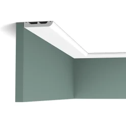 Orac Decor SX183 CASCADE Plinthe 7,5x1,3x10cm (h x p x L) - plinthe décorative polymère Carton 8 pièces / RAL9003- Plinthe Pour Parquet Et Stratifié