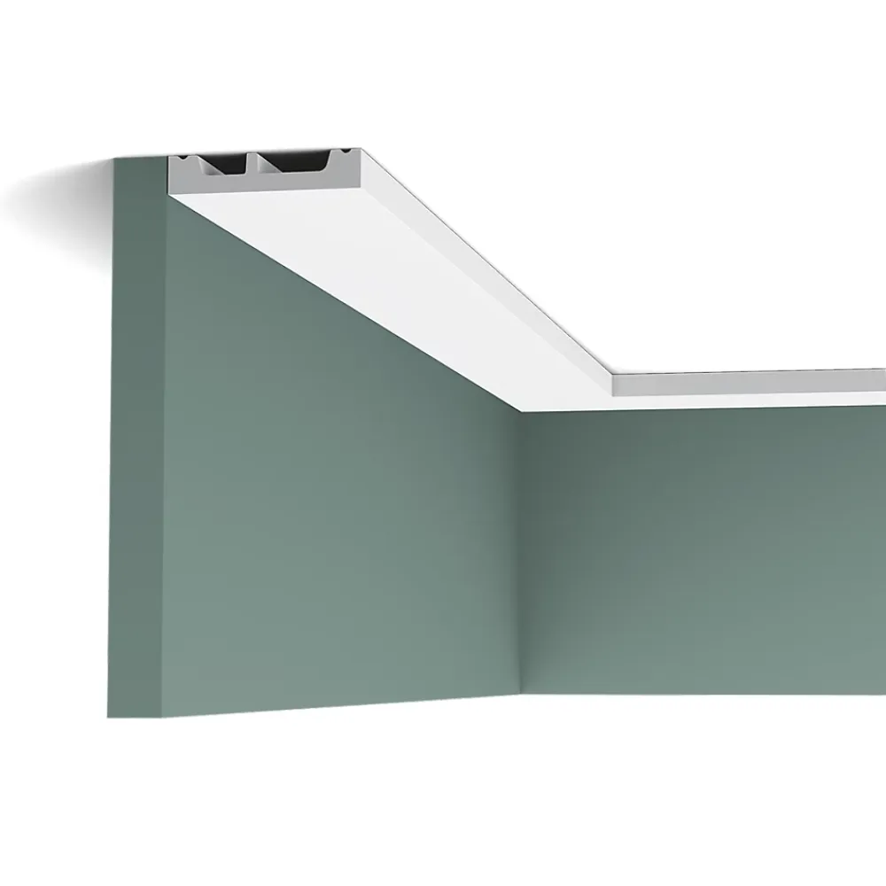 Orac Decor SX157 Plinthe - 6,5x1,3x200cm (h x p x L) - plinthe décorative polymère Carton 8 pièces / RAL9003- Plinthe Pour Parquet Et Stratifié
