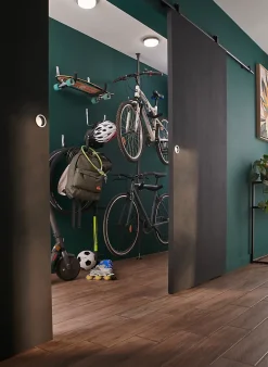Système coulissant noir Indus pour porte- Porte Coulissante