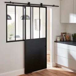Système coulissant noir Indus pour porte- Porte Coulissante