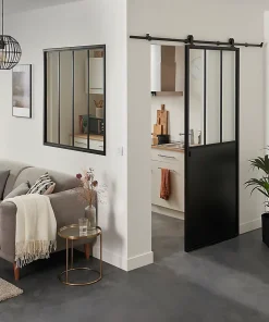 Système coulissant noir Indus pour porte- Porte Coulissante