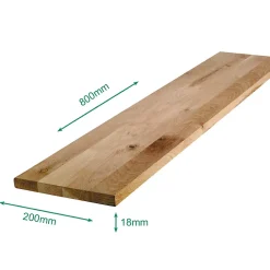 Forestea Tablette Bois Et Mélaminé<Tablette chêne massif lamellé collé abouté 800 x 200 x 18 mm