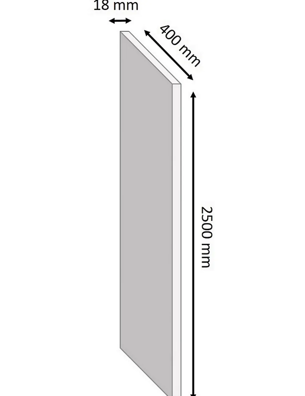 Tablette mélaminé blanc 40 x 250 cm, ép.1,8 cm- Tablette Bois Et Mélaminé