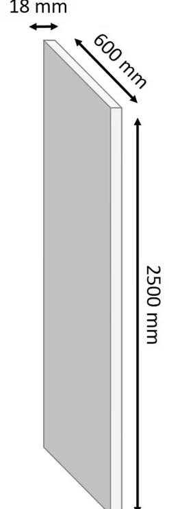 Tablette mélaminé blanc brillant - 250 x 60 cm, ép.18 mm (vendu à la tablette)- Tablette Bois Et Mélaminé
