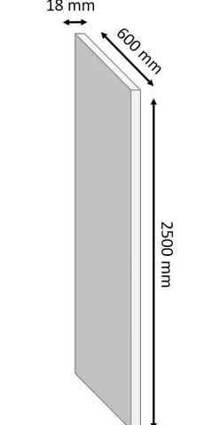 Tablette Bois Et Mélaminé<Tablette mélaminé noir Berb 60 x 250 cm,ép.1,8 cm