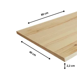 Wood&Sens Tablette Pin Rustique bois massif, L.80 x l.40 cm x Ep.22 mm- Tablette Bois Et Mélaminé