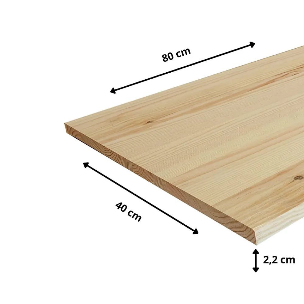 Wood&Sens Tablette Pin Rustique bois massif, L.80 x l.40 cm x Ep.22 mm- Tablette Bois Et Mélaminé