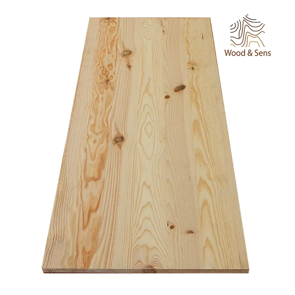 Wood&Sens Tablette Pin Rustique bois massif, L.120 x l.50 cm, Ep.22 mm- Tablette Bois Et Mélaminé