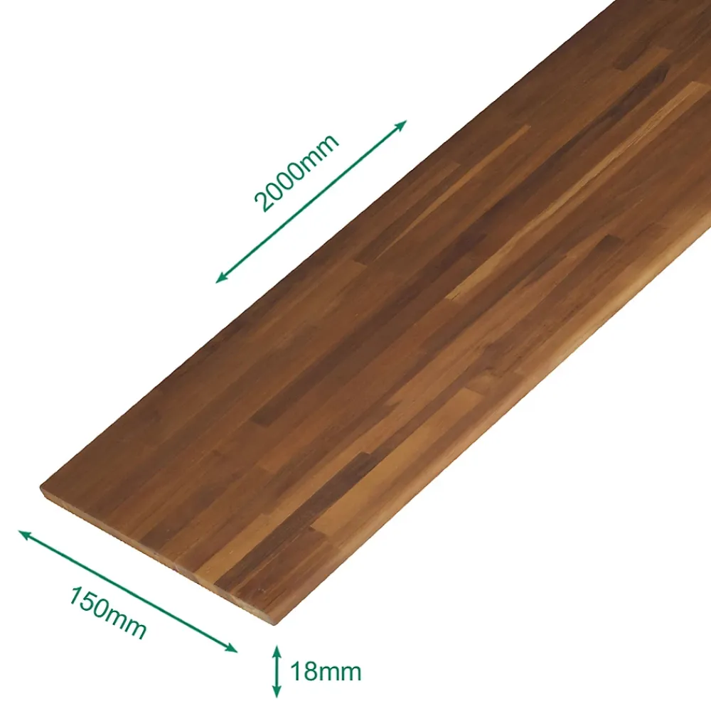 Forestea Tablette Teck massif Lamellé collé abouté 2000 x 150 x 18 mm- Tablette Bois Et Mélaminé