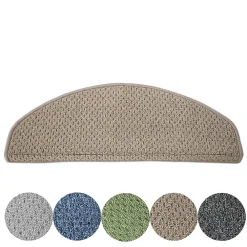 Floordirekt Tapis d'escalier Baleno Beige 23,5 x 65 cm Demi-circulaire -- Accessoire D'Escalier