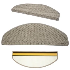 Floordirekt Tapis d'escalier Baleno Beige 23,5 x 65 cm Demi-circulaire -- Accessoire D'Escalier