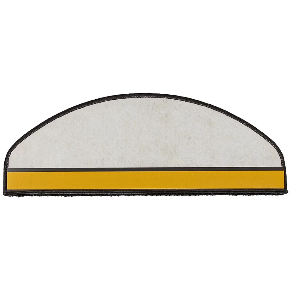 Floordirekt Tapis d'escalier Bali Noir Demi-circulaire 23,5 x 65 cm- Accessoire D'Escalier