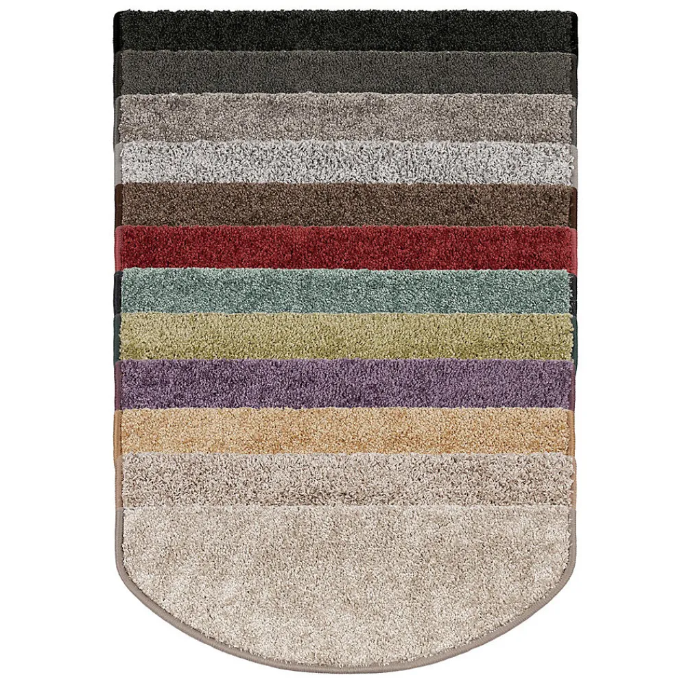 Floordirekt Tapis d'escalier Bali Noir Demi-circulaire 23,5 x 65 cm- Accessoire D'Escalier