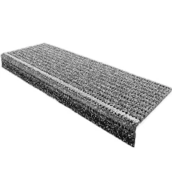 Floordirekt Tapis d'escalier en caoutchouc Antidérapant Gris 25 x 73 cm -- Accessoire D'Escalier