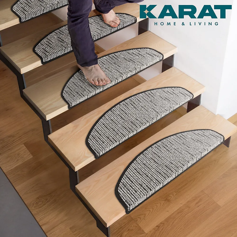 Floordirekt Accessoire D'Escalier<Tapis d'escalier Geneva Anthracite 23,5 X 65 cm Demi-rond