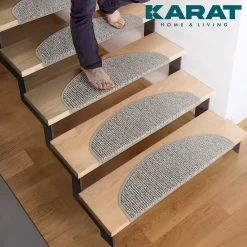 Floordirekt Accessoire D'Escalier<Tapis d'escalier Geneva Gris argenté 23,5 X 65 cm Demi-rond