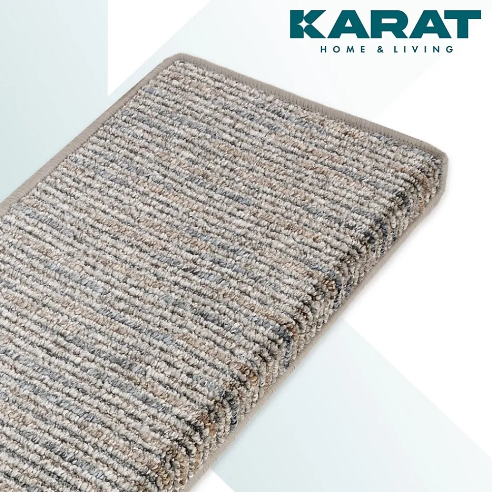 Floordirekt Tapis d'escalier Geneva Gris argenté 23,5 X 65 cm Rectangulaire- Accessoire D'Escalier