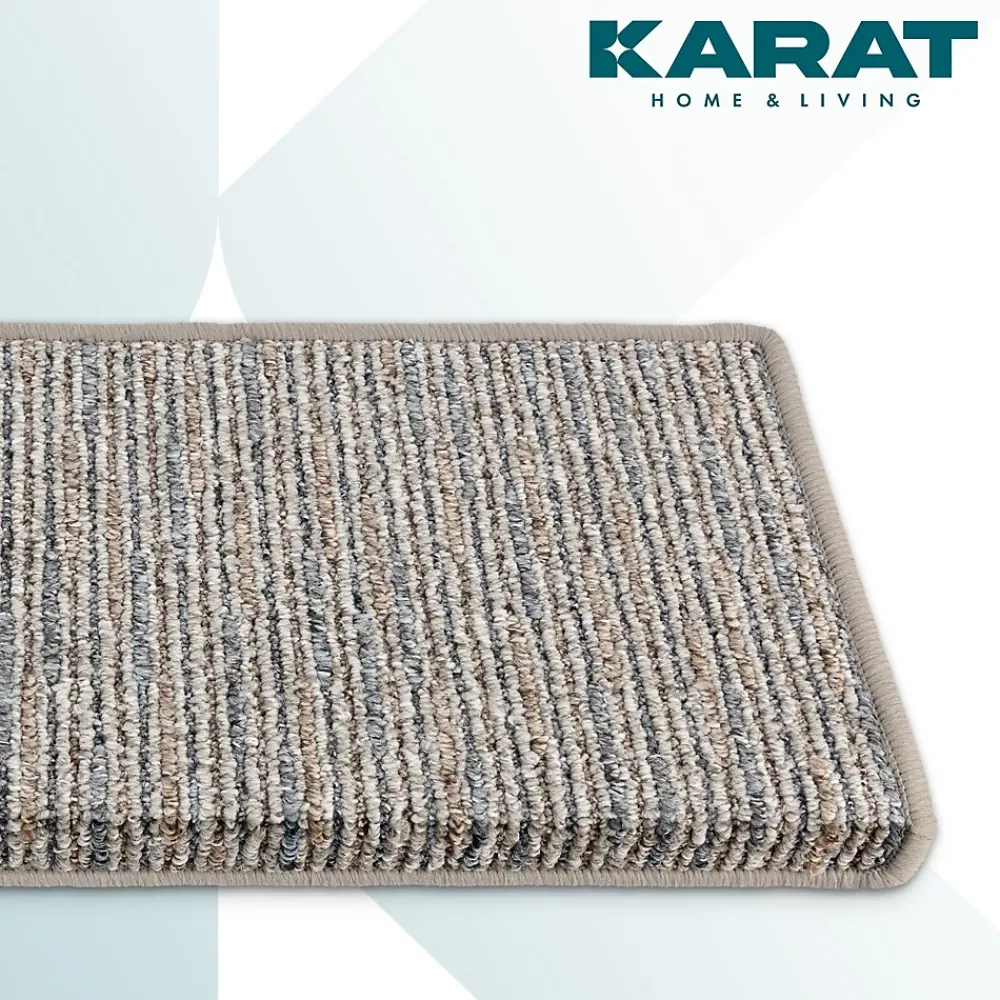 Floordirekt Tapis d'escalier Geneva Gris argenté 23,5 X 65 cm Rectangulaire- Accessoire D'Escalier