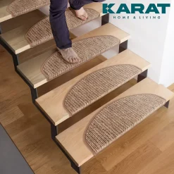 Floordirekt Accessoire D'Escalier<Tapis d'escalier Geneva Marron clair 23,5 X 65 cm Demi-rond