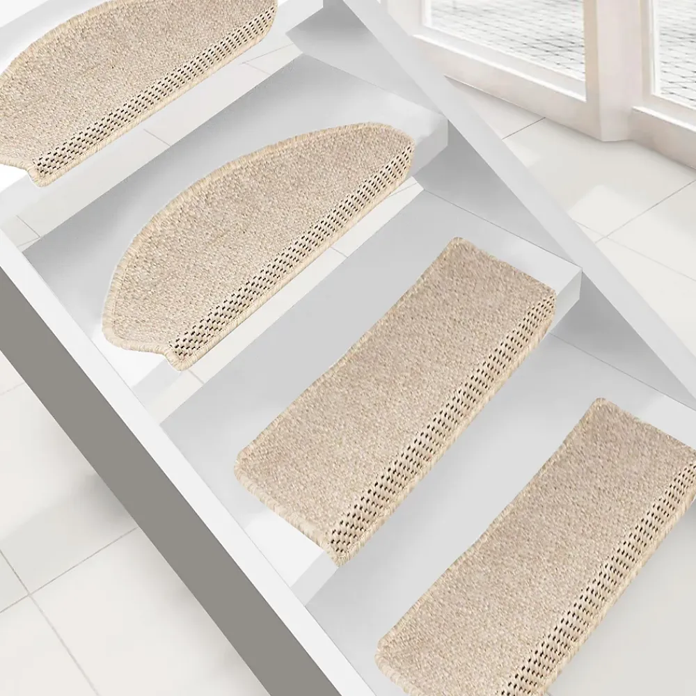 Floordirekt Accessoire D'Escalier<Tapis d'escalier Kalkutta Beige Demi-circulaire 23,5 x 65 cm