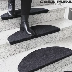 Floordirekt Accessoire D'Escalier<Tapis d'escalier Leipzig Installation adhésive Gris anthracite, 21 x 65 cm