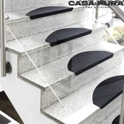 Floordirekt Accessoire D'Escalier<Tapis d'escalier Leipzig Installation adhésive Gris anthracite, 21 x 65 cm