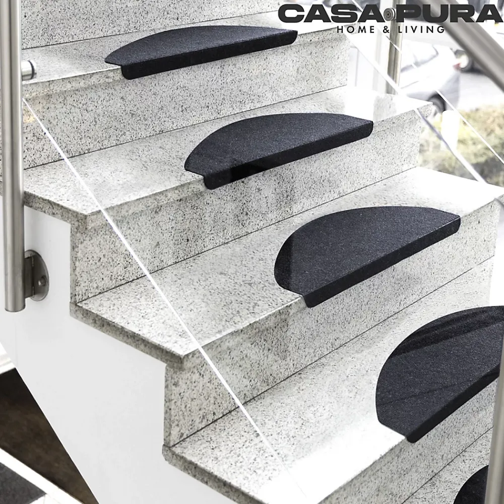 Floordirekt Accessoire D'Escalier<Tapis d'escalier Leipzig Installation adhésive Gris anthracite, 21 x 65 cm