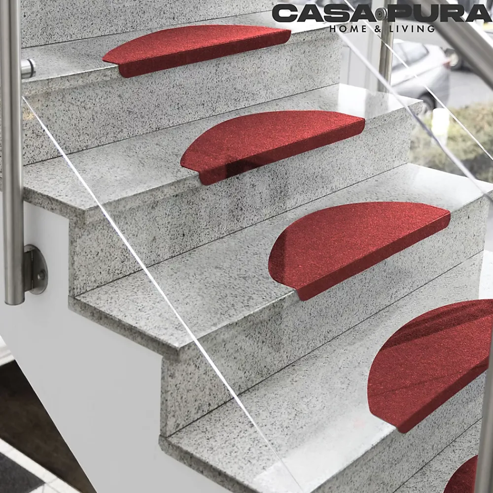 Floordirekt Accessoire D'Escalier<Tapis d'escalier Leipzig Installation adhésive Rouge, 21 x 65 cm