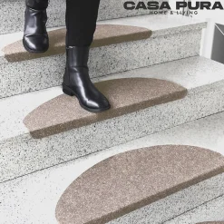 Floordirekt Accessoire D'Escalier<Tapis d'escalier Leipzig Installation adhésive Beige, 21 x 65 cm